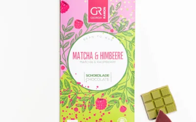 Georgia Ramon – Bílá čokoláda Matcha a maliny BIO